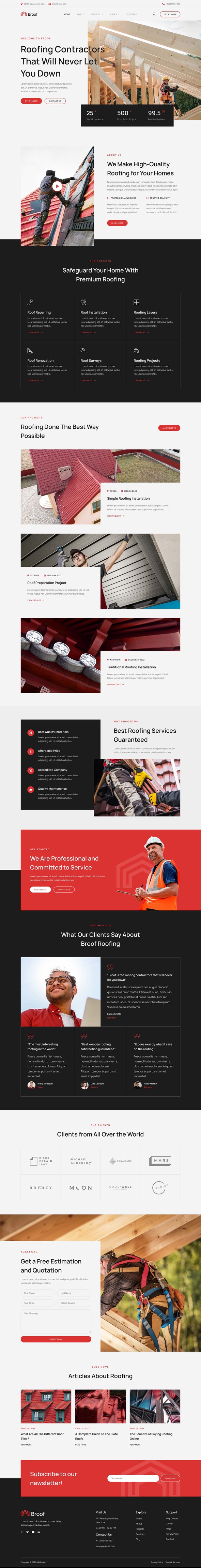 Broof - Roofing Services Elementor Template Kit