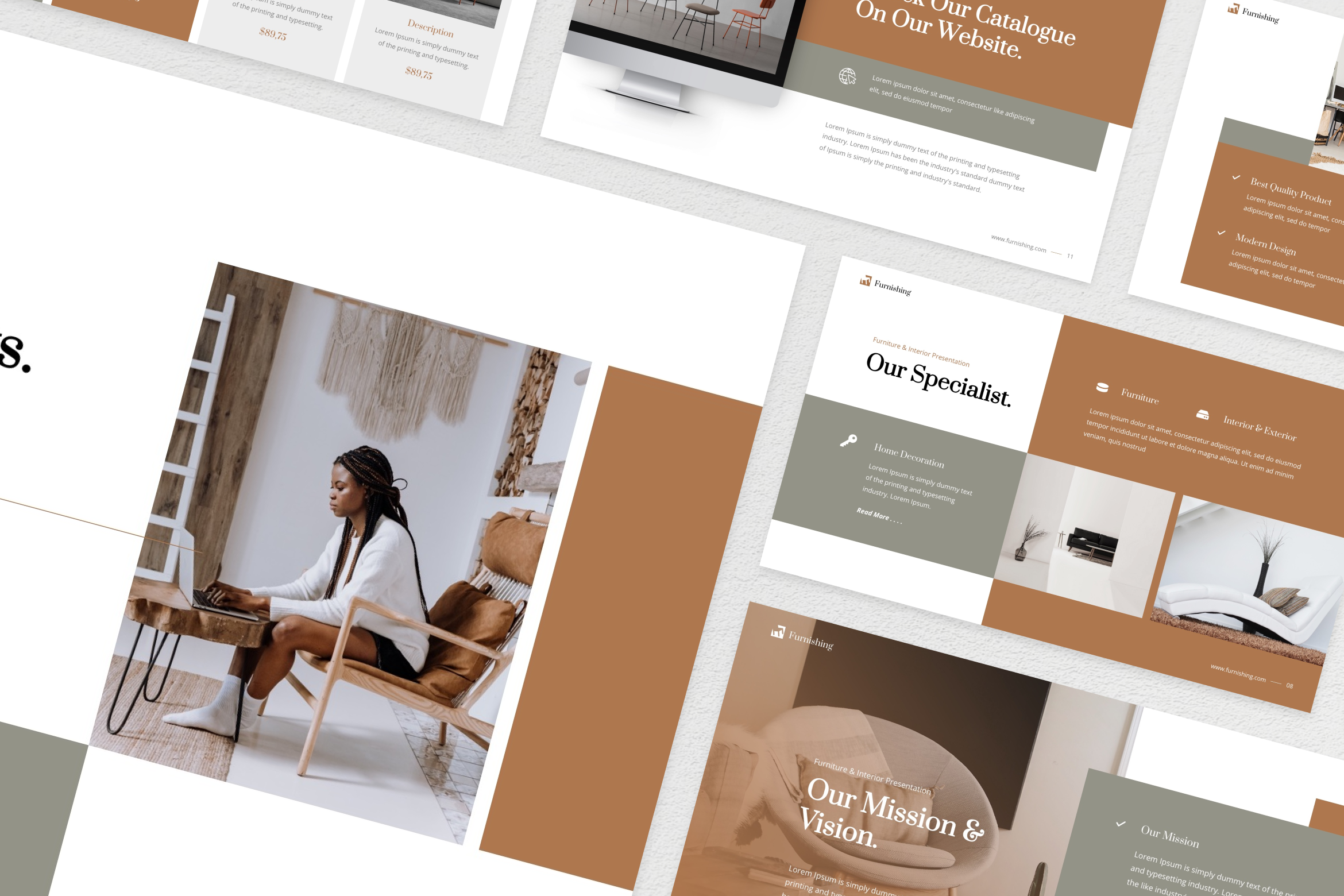 Furnishing - Furniture & Interior Googleslide Template, Presentation ...