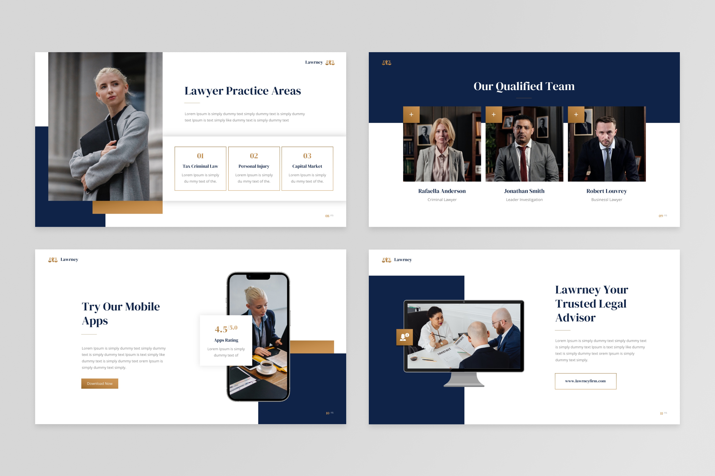 Lawrney - Lawyer & Law Firm Powerpoint Template, Presentation Templates