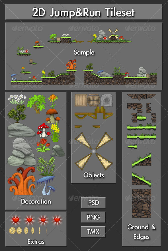 2D Jump&Run Tileset - Tilesets Game Assets