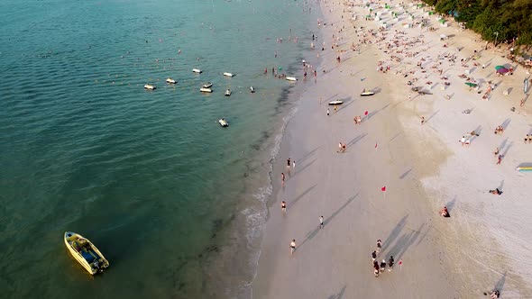 Amazing Aerial View of Patong Beach and Phuket Cityscape at Sunset Thailand alt