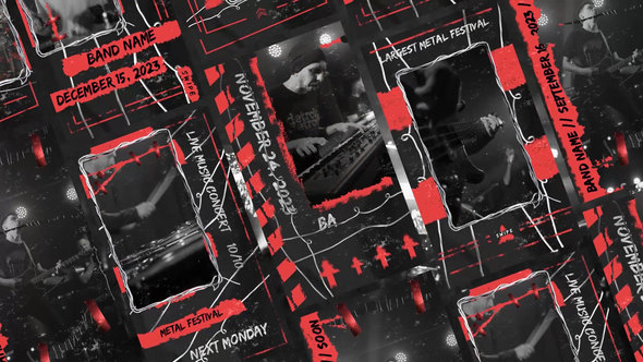 Metal Festival Stories Titles template preview