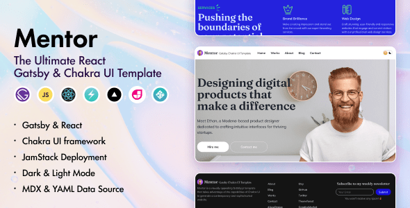 Mentor - The Ultimate React Gatsby Chakra UI Blog & Resume Template