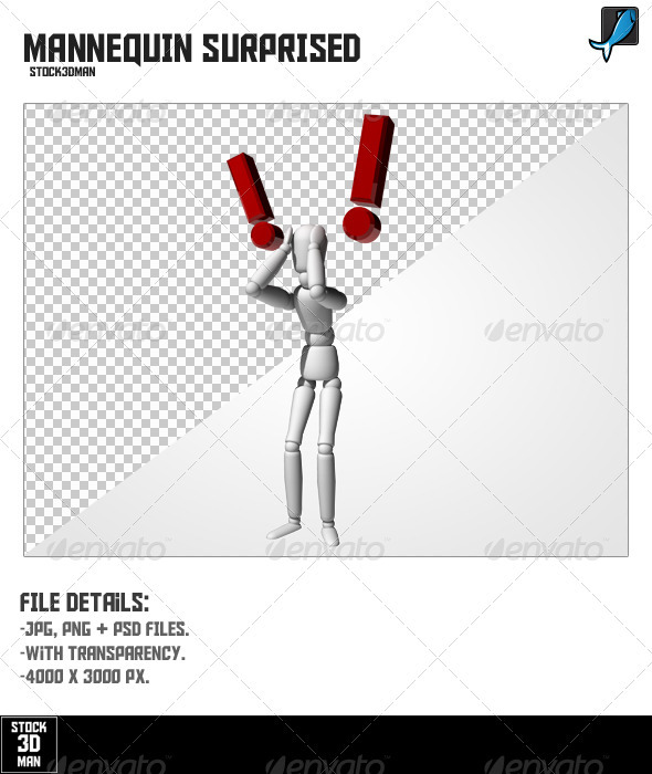 Mannequin Surprised - Characters 3D Renders