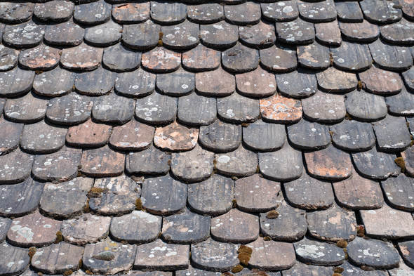 Old clay roof tiles
