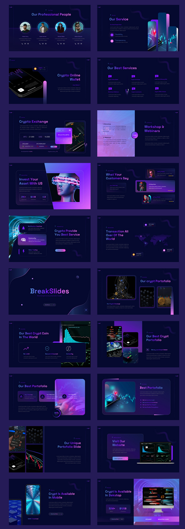 CRYPT – Premium Cryptocurrency & Bitcoin Pitch Deck Template for  PowerPoint, Presentation Templates