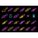 Koi Carp Icons Set Vector Neon
