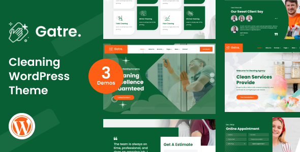Gatre - Cleaning Company and Services Elementor WordPress Theme