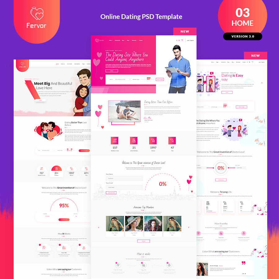 Fervor Dating and Community HTML Template - 1