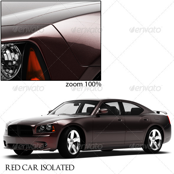 Red Car Isolated - 3D Renders Graphics