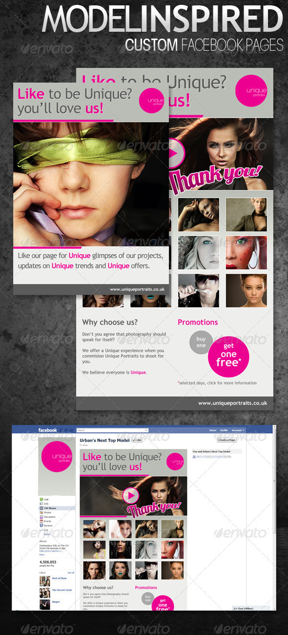 Inspired Custom Facebook Pages - Social Media Web Elements