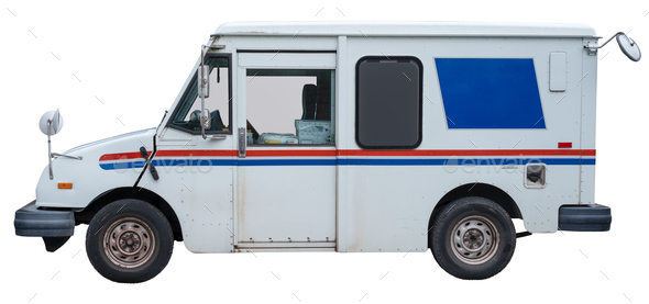 Isolated Mail Delivery Truck - Stock Photo - Images