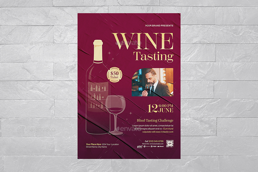 Wine Tasting Flyer Template, Print Templates | GraphicRiver