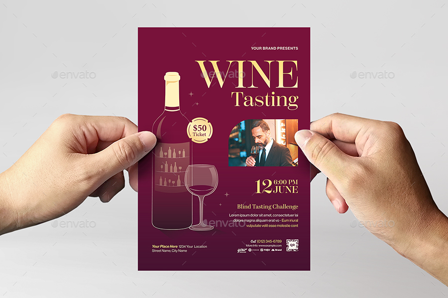 Wine Tasting Flyer Template, Print Templates | GraphicRiver