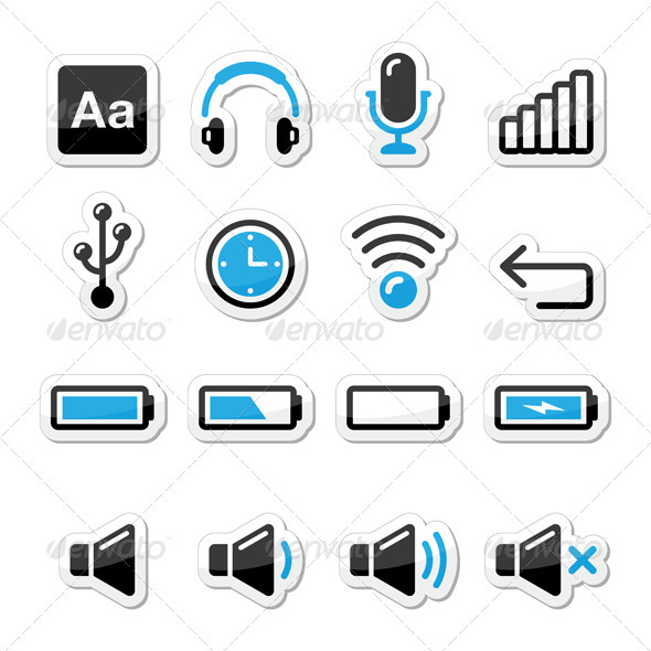Electronic Device Icons Set - Computers Technology