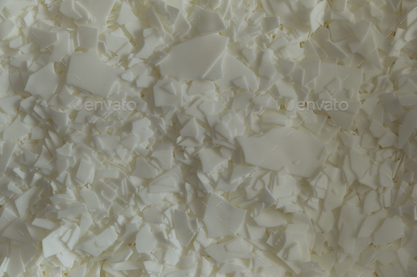 Close White Soy Wax Flakes Candle Making Light Texture Soy Stock