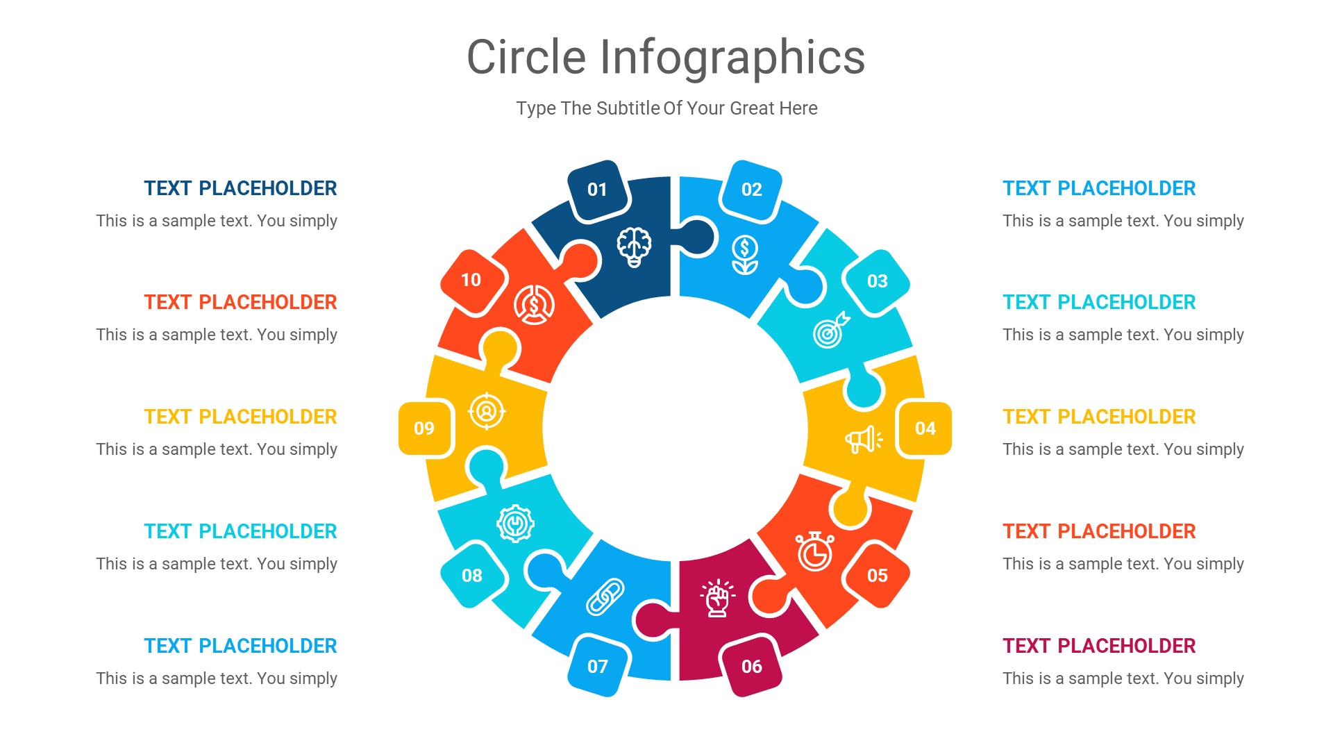 Circle Infographics PowerPoint Presentation, Presentation Templates