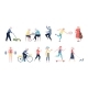Flat Elderly People Old Happy Senior Graphic