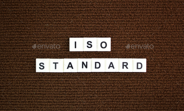 letter of the alphabet with the word iso standard.