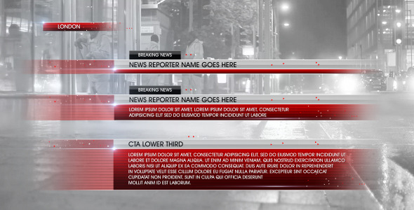 Lower Third News 5 Video Displays template preview