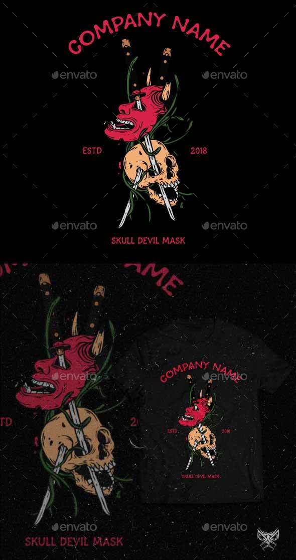 Skull Devil Mask T-Shirt Design