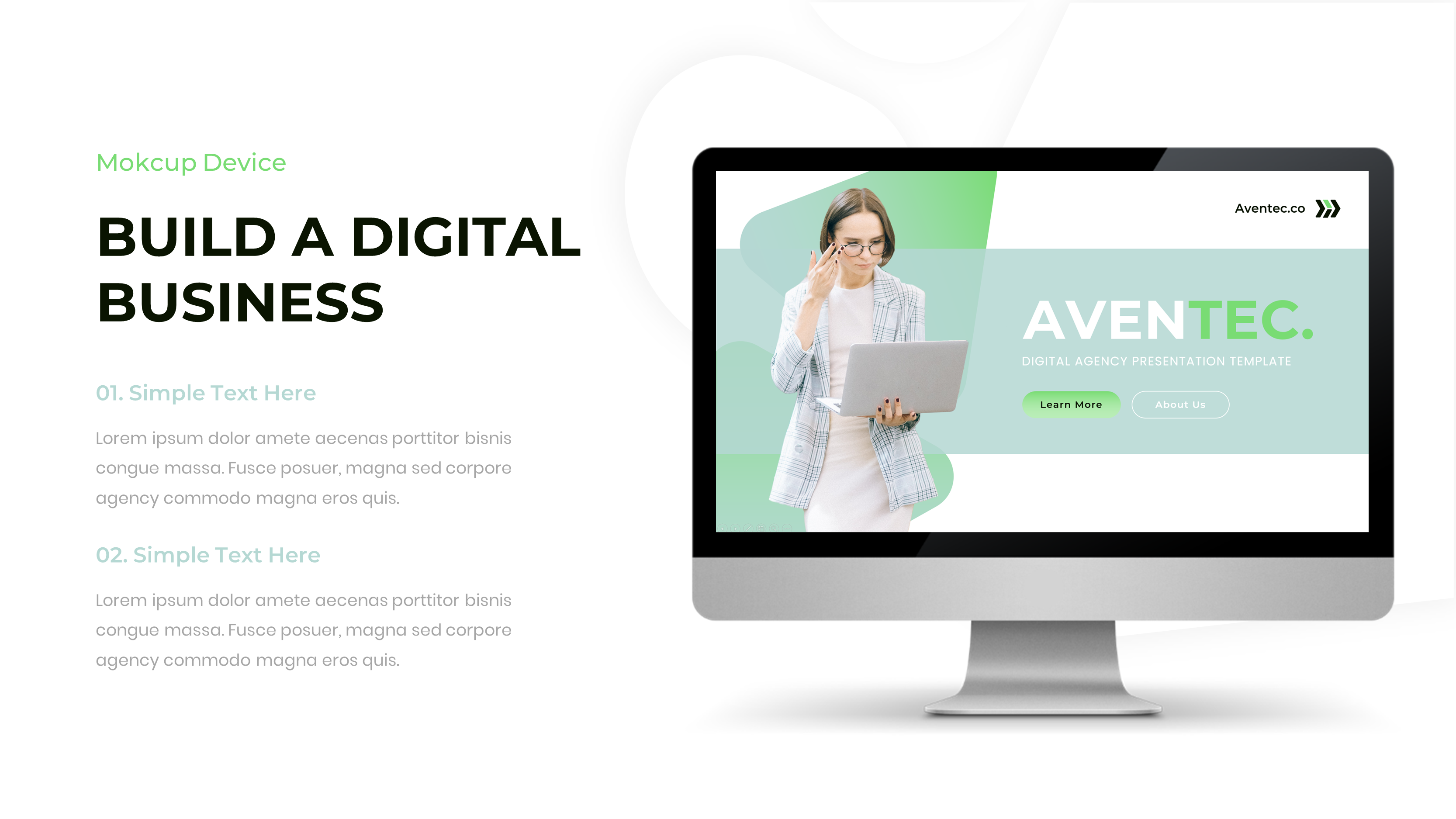 Aventec - Digital Agency PowerPoint Template, Presentation Templates