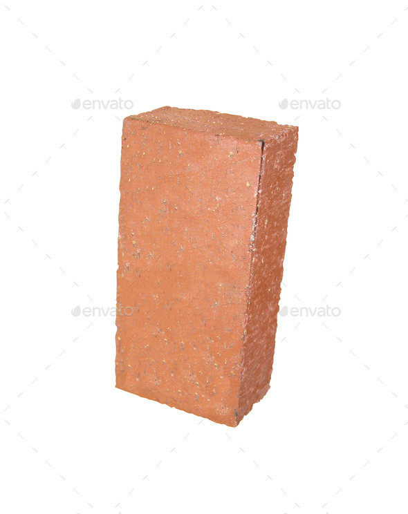 Old red brick isolated on white background Stock Photo by ozaiachin