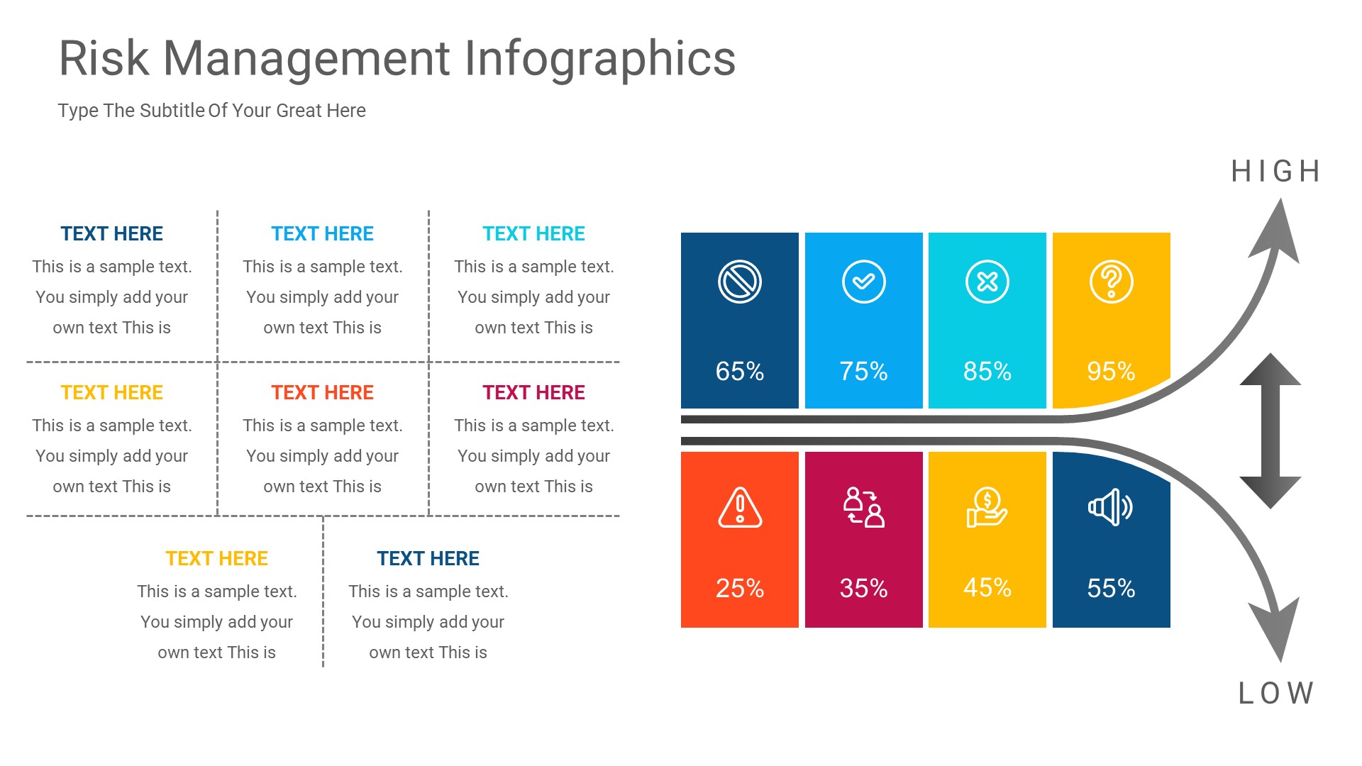 Risk Management PowerPoint Infographics Slides, Presentation Templates