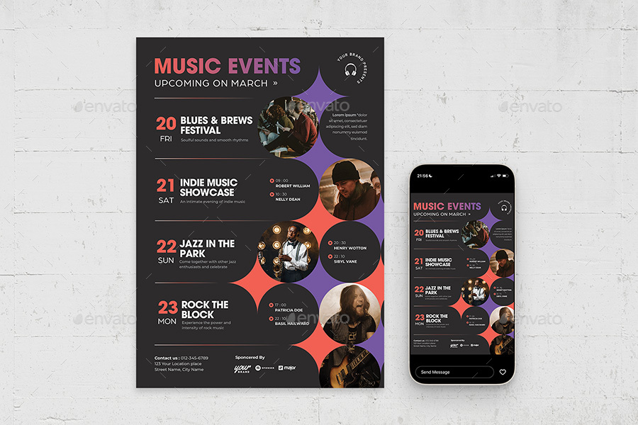 Event Schedule Flyer Template, Print Templates | GraphicRiver