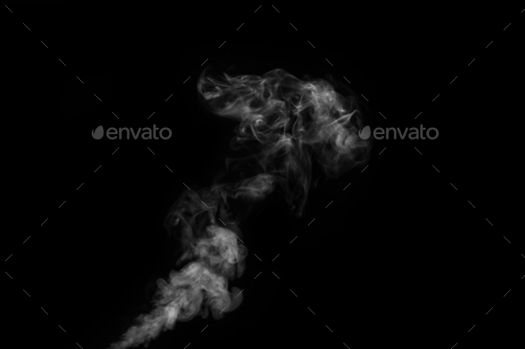 Fog or smoke isolated on black background. White cloudiness, mist or smog background - Stock Photo - Images