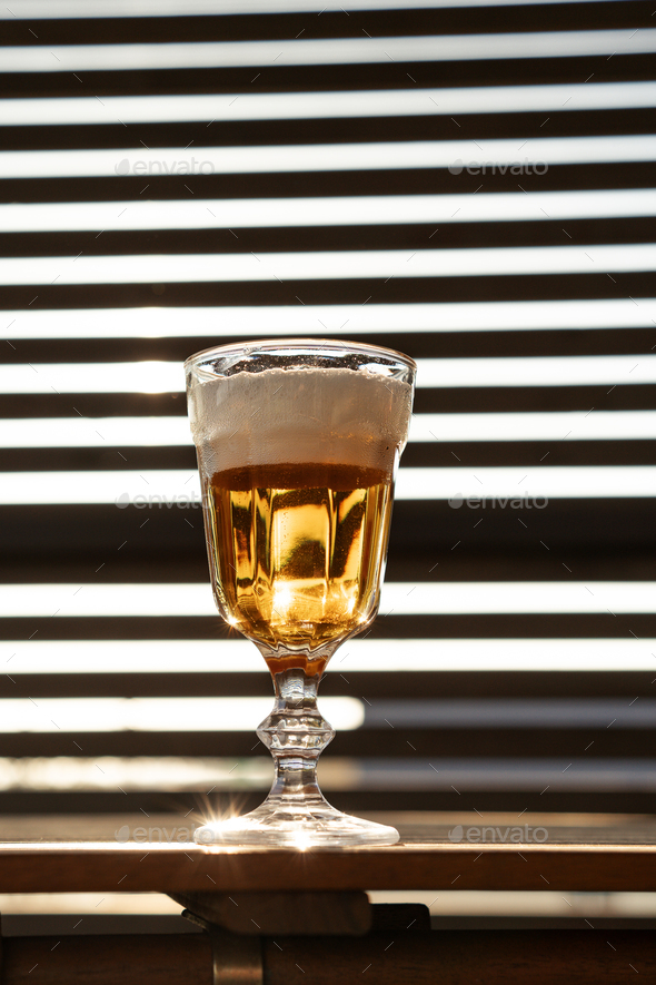 Still life of Fresh Lager Beer in glass - Stock Photo - Images