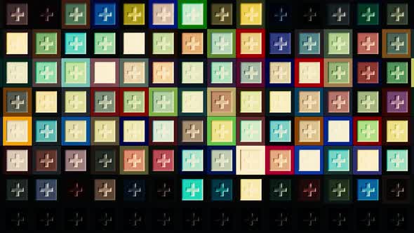 Geometric pattern with crossed short segments and shimmering squares alt