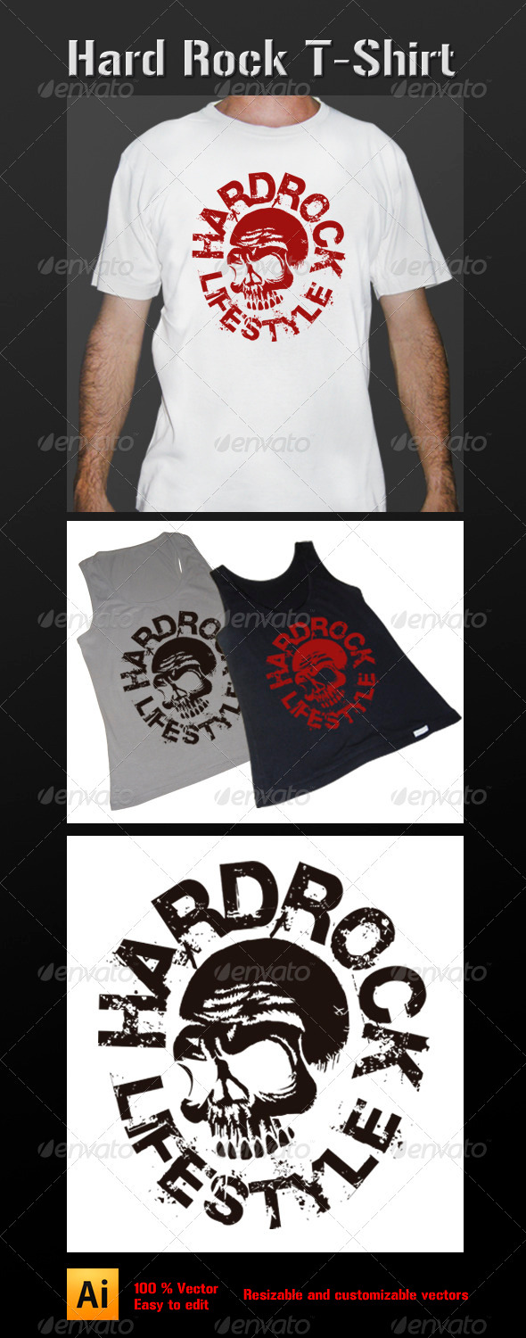 Hard Rock Lifestyle T-Shirt - Grunge Designs