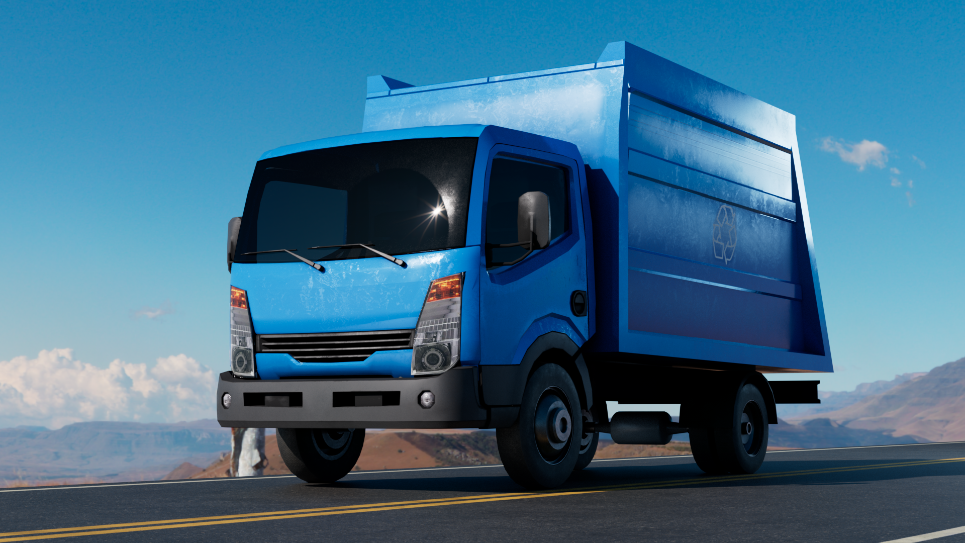 Recycle Truck Waste Car Low Poly Low-poly 3D model by Atlant3D