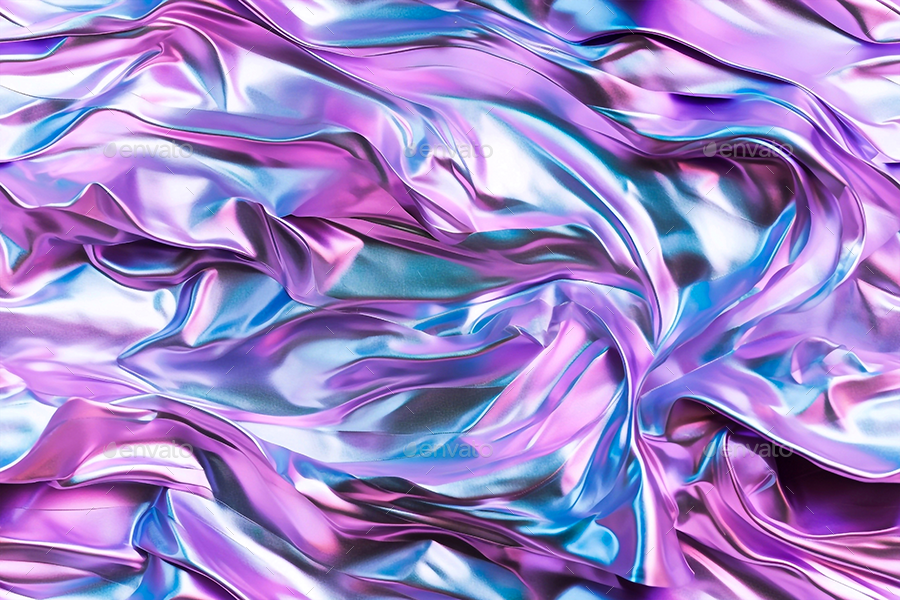 Holographic Iridescent Crumpled Foil Seamless Texture Backgrounds, Graphics