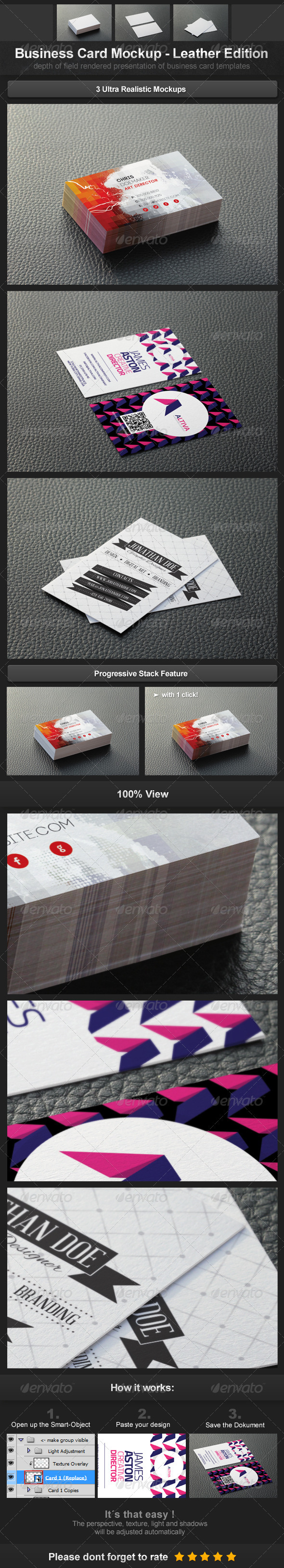 Business Card Mockup - Leather Edition - Business Cards Print