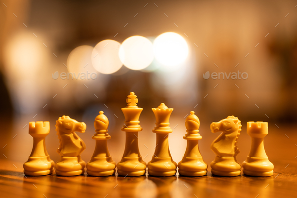 Golden King And Queen Chess Piece Concept For Business Competition