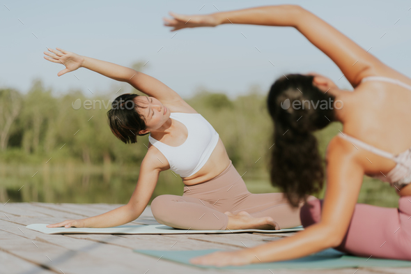 Young Woman Practicing Yoga Poses At Outdoor Stock Photo - Download Image  Now - Adult, Adults Only, Back - iStock