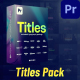 Titles Pack - Premiere Pro - VideoHive Item for Sale
