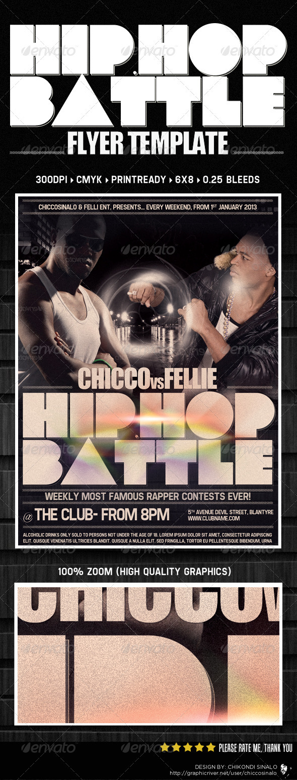 Hip Hop Battle Flyer Template - Clubs & Parties Events