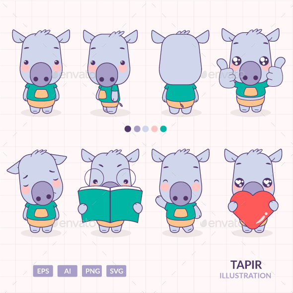 Cute tapir Illustration