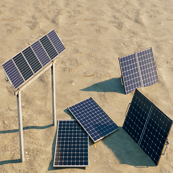 Solar Panel Ecology energy Low Poly Low-poly 3D model