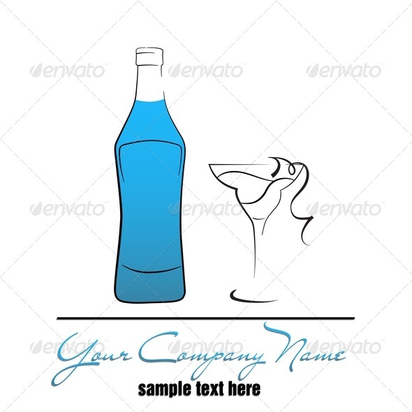 Bottle And Wineglass - Food Objects