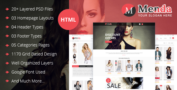 Menda - eCommerce Html Template