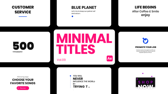 Minimal Titles 09 for After Effects Titles template preview