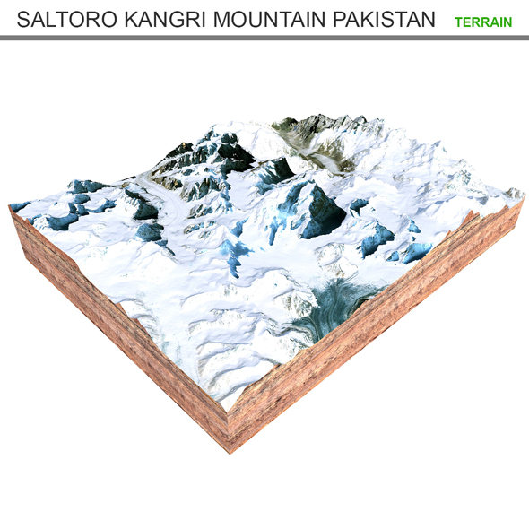 Saltoro Kangri Mountain Pakistan Terrain 3d model