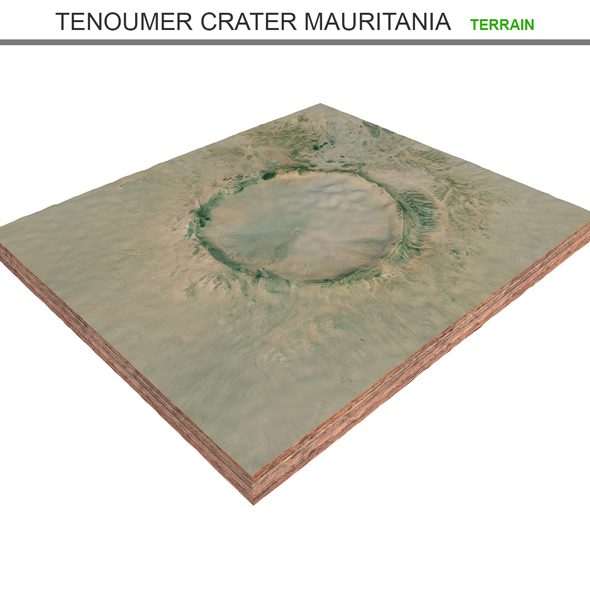 Tenoumer Crater Mauritania Terrain 3d model