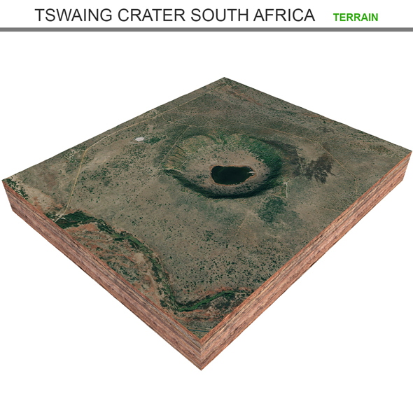 Tswaing Crater South Africa Terrain 3d model