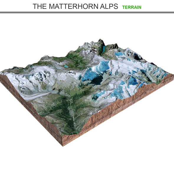 The Matterhorn Alps Terrain 3d model