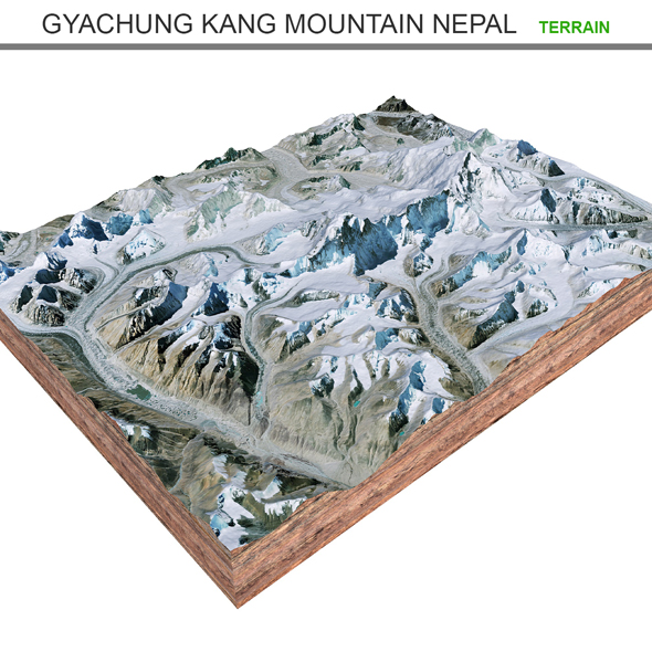 Gyachung Kang Mountain Nepal China Terrain 3d model